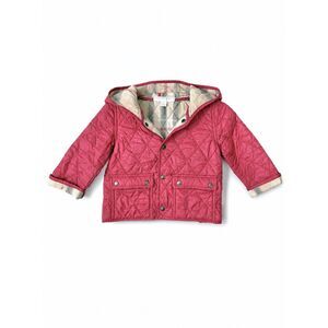 BURBERRY CHILDREN Red Quilted Button Up Jacket 9m